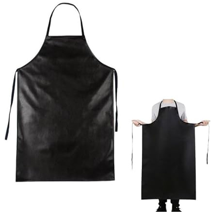 Xelmorant 39.3 Waterproof Apron PU Apron Adjustable Aprons for Men Women Black Heavy Duty Chemical Resistant Work Apron Extra Long Aprons for car wash Lab Butcher Cooking Kitchen BBQ