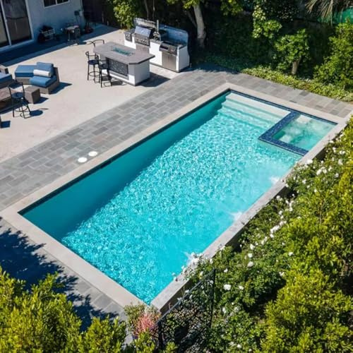 Piscine familiale extérieure de 6,1 m et 12,2 m - Piscine hors-sol préfabriquée avec contrôle intelligent de la température, coque en fibre de verre - Idéale pour une utilisation familiale