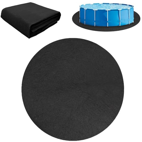 MeYuxg Poolunderlag rund, 460 cm pool markpresenning golvmatta, halkfritt poolunderlag skyddande golv rund, vikbar utomhus pool golvskyddsmatta för utomhus bubbelpooler pool golvfilm (Ø 460 cm)