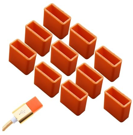 12 Pcs USB Male Dust Cover Silicone Plug Protective Consumer Data Cable Reader(Q-orangeF)