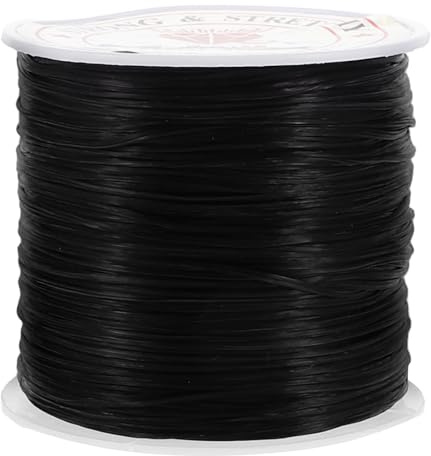 HOMOBABE Extension Cheveux Fil Invisible en Silicone Noir, Fil Élastique Fin et Souple pour Pose D’Extensions et Perruques, Ajustement Réglable, Réutilisable