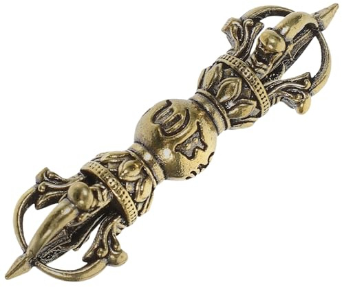 RORPOIR Ornamento in Ottone Pestello Vajra Buddhista, Decorazione Vintage per Casa e Ufficio, Statuetta Religiosa Simbolo di Prosperità e Fortuna, Artigianato in Ottone Decorativo