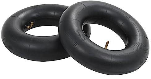 LoogCape Lot de 2 chambres à air de brouette 13 x 5.00-6 en caoutchouc avec valve courbée pour chariot de transport robuste, pièces de rechange, pneus, roue, axe, poignée, accessoires, chariot de