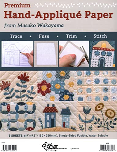 Premium Hand-Appliqué Paper from Masako Wakayama: Trace, fuse, trim, stitch; single-sided fusible, water soluble
