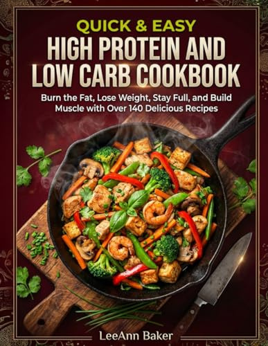 Quick & Easy High Protein and Low Carb Cookbook: Burn the Fat, Lose Weight, Stay Full, and Build Muscle with Over 140 Delicious Recipes