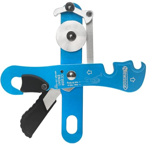 NewDoar Klättring Stoppa fallen Belay för rep 9-12 mm rep räddningsutrustning handkontroller utformade för nybörjare BLÅ
