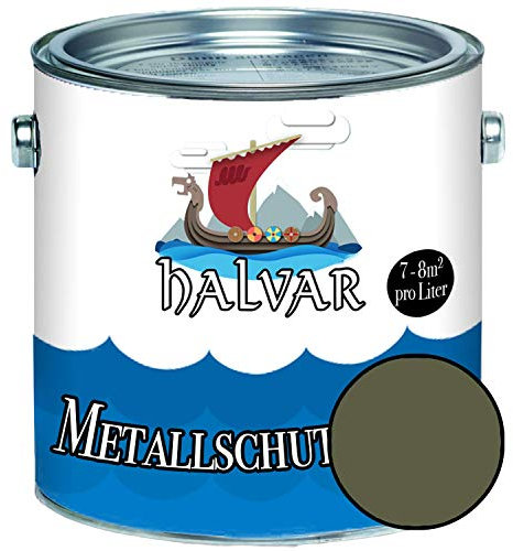 Halvar Metallschutzlack SEIDENMATT Grün RAL 6000-6037 Metallfarbe besonders robuster Kunstharzlack Wetterbeständig & perfekter Langzeitschutz Metall (1 L, RAL 6003 Olivgrün)