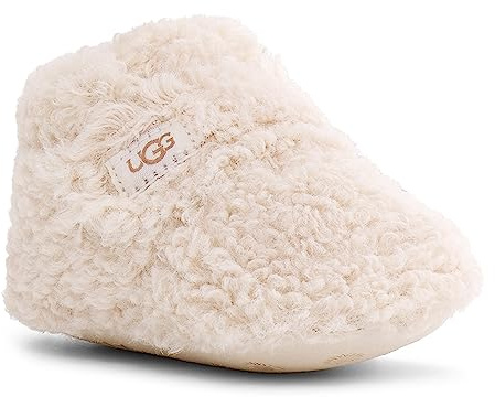 UGG Unisex-Baby Bixbee Boot, Natural Curly Faux Fur, 0/1