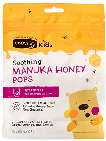 Comvita Kids Lot de 15 sucettes au miel de Manuka 3 saveurs