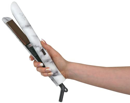 Aria Beauty 1 Infrared Marble Digital Straightener, Aria Beauty Flat Iron with Ionic Technology, Negative Ions Reduce Frizz, 3 Year Warranty