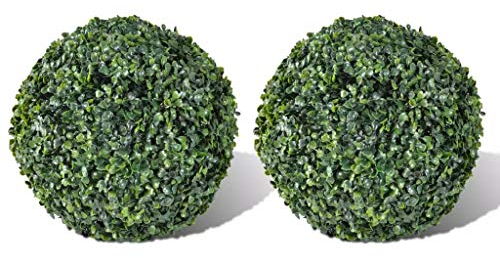 Chenshu BuchsbaumKugeln 2 STK. Künstlich Formschnitt-Kugel, Buchsbaumkugel Künstlich, Kunstpflanze, Buchsbaum Schablone Kugel, Künstliche Pflanzen, 27 cm