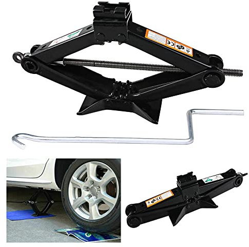 Scissor Jack with Crank Handle Car Tire Repair Kit Lifting Jack Stabilizer Leveling fit for Toyota Camry Corolla Prius Vios, 2 Ton (4400 lb) Capacity, Extend from 4inch to 15inch