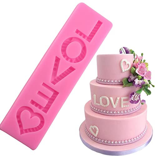 Muffa Del Fondente 2 Pezzi Diy Love alfabeto Torta Decorazione Zucchero Flipping Stampo Cioccolato Stampo In Silicone