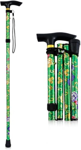 ONE Adjustable Folding Walking Stick | Available in 5 Colors | Height Folding & Durable Aluminium Cane Walking Stick Perfect for Elderly Men and Women