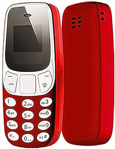 Deals Mini telefono 2 in 1, sbloccato GSM con vivavoce Bluetooth Dialer, doppia scheda SIM GSM (Red)