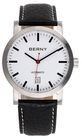 BERNY Männer Mechanic Kalender Automatische Uhr mit leuchtendem großem Gesicht mit Datumsfunktion Armbanduhr