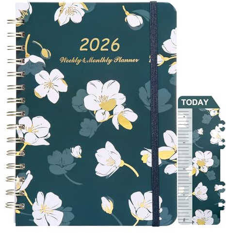 NADSSJL 2026 Diary-2026 Diary A5 Week to View, Jan. 2026 - Dec. 2026, Academic Diary 2026, Twin-wire Binding, Hard Cover, Inner Pocket, Elastic Closure, Bookmark, 21 x 16 x 1.5 cm