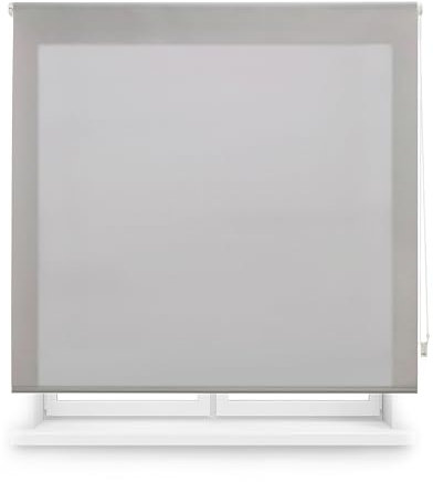 Blindecor Transparentes Rollo nach Maß | Rollo nach Maß | Grau | 70 x 250 cm (Breite x Höhe) Stoffgröße 67 x 245 cm | lichtdurchlässige Rollos für Fenster