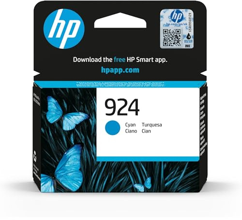 HP 924 4K0U3NE, Cartuccia Originale da 400 Pagine, Compatibile con le Stampanti OfficeJet Pro Serie 8120 e 8130, Ciano