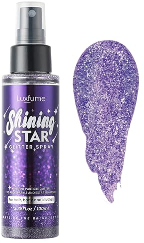 RoseFlower Spray à paillettes – Poudre scintillante pour le corps, les tissus et les cheveux pour maquillage de scène