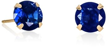 namana Clous d'Oreilles en Solitaire en Argent Sterling 925, Boucles d'Oreilles Femme en Argent ou Plaqué Or avec des Pierres Rondes Blanches ou des Pierres de Couleur Bleue, Rouge, Verte ou Noire
