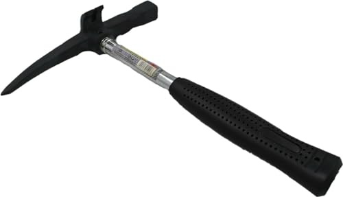 Dunnet Tools Slater Hammer 20oz – Slate Hammer & Slate Roofing Tool, Compact Lightweight Design with Pick, Textured Face, Nail Puller, Steel Handle with Rubber Grip for Roofing & Masonry