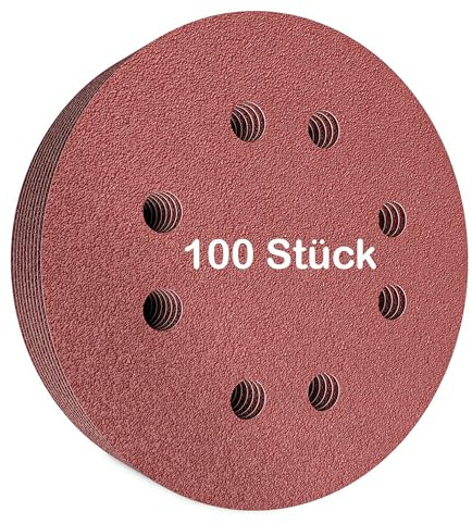 KSP-Tec Lot de 100 feuilles abrasives 125 mm Velcro – Grain au choix 40/60/80/120/180/240/400 – Disques abrasifs pour ponceuse excentrique (P240)