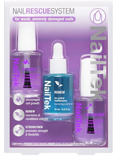 Nail Tek Rescue Nail Strengthener Kit & Repair for Damaged Nails, 0.5 oz