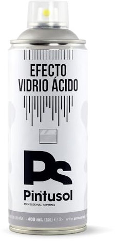 PINTUSOL Spray Opacizzante per Vetro Effeto Acido Smerigliato Traslucido, Decorazione e Intimità, Facile Applicazione Asciugatura Rapida, Pittura Finitura Opaca Ghiaccio Professionale Bamboletta 400ml