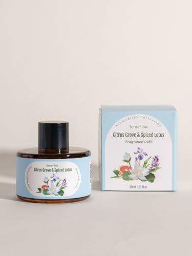 SenseFlow Essential Oils 30ml - 100% Pure Aromatherapy Oil Refill for Diffuser SF101/SF101S, for Home, Office, Hotel, Relaxation - Citrus Grove & Spiced Lotus