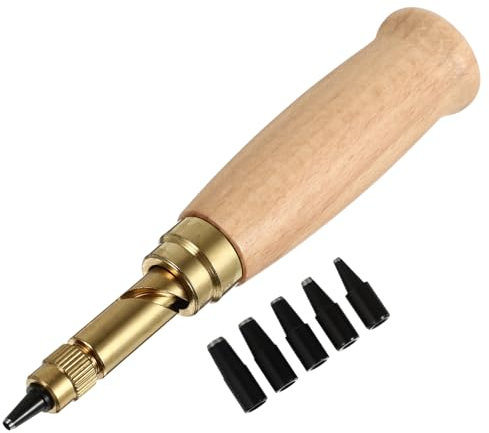 Lurrose Automatisches 6-teiliges Lederstanzwerkzeug-set Gürtelstanzer Locher (1 5–4 Mm) Zum Basteln Von Kleidung Und Handtaschen