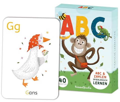 ABC Lernen - ABC Karten für Kinder (DIN A7) - Buchstaben Karten - Lernkarten für Vorschule und Grundschule - Alphabet Lernen