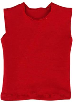 Milageto Figura 1 Pieza Camiseta Sin Mangas para Muñeco Articulado Accesorio Masculino Tela Textil Adecuado para Coleccionistas Cambios de, Rojo