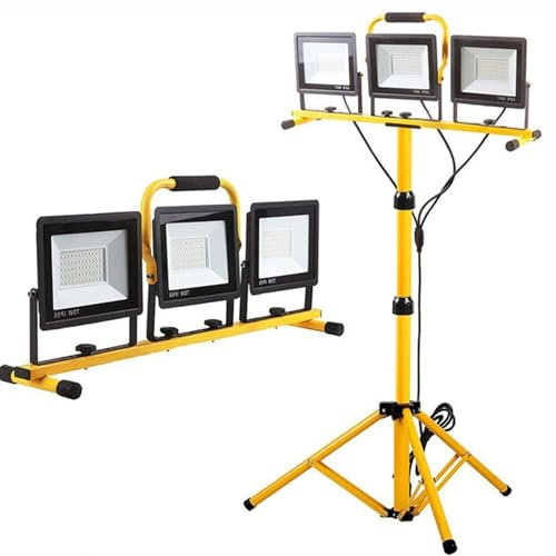 ZYT-DHRUCB Projecteur LED Portable 3 x 50 W avec trépied réglable en Hauteur, éclairage de Remplissage pour Photographie, Travail des métaux, Camping en Plein air