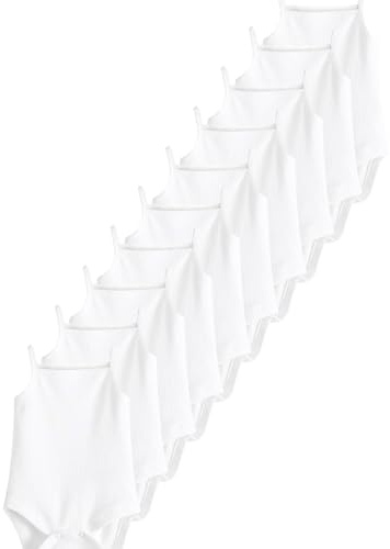 NEXT Nyfödda unisex 10-pack babybodys med smala axelband Vit 74-80