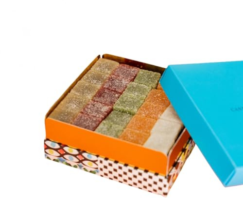 Cannavacciuolo | Caramelle Gelée alla Frutta, 5 Combinazioni di Gusti Gourmet: Mela Verde, Pompelmo e Pepe di Timut, Cocco e Ciliegia, Fragola e Kalamansi, Ananas Lime e Lampone, 25 Pezzi, 250 g