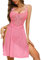 Tuopuda Women Sexy Lingerie Set with G-String Lace Nightdress Mesh Mini Skirt Chemise Nightwear Babydoll Dress Bridal Lingerie(Pink-New,S)