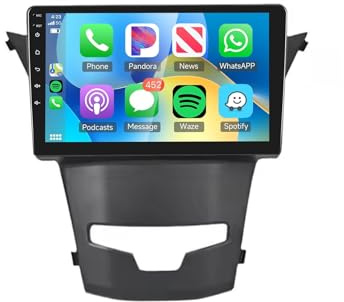 Radio Coche 2 DIN para SsangYong Korando Actyon 2014-2017 Pantalla Táctil 9 Pulgadas Navegación GPS Integrada Bluetooth WiFi USB Cámara Trasera Control al Volante Sistema Android 13(A2 2+32G)