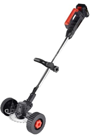 SMTYXS Decespugliatore a Batteria 24V – Tagliaerba con 2 batterie da 2000 mAh e 15 Lame, Tosaerba for Giardino(Black)