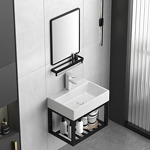 CVERTHAF Lavabo de baño Moderno, Mueble de baño, Mueble de baño con Lavabo, combinación de Mueble y Lavabo para Espacios pequeños, Mueble de baño con Espejo, Mueble de baño de Pared.