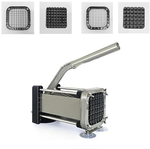 MObyat Electric French Fry Cutter Machine, Electric Potato Strip Cutting Machine With Blades Size 9.5-12.5mm, Aluminum Alloy And Stainless Steel Body, For Potatoes, Carrots