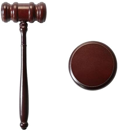 Wooden Auction Hammer Set, Judge Hammer and Resonance Block Hammer Premium Wooden Gavel, Judge Hammer Wood for Judges, Lawyers, Auction Sales, Children's Role Play and Gifts