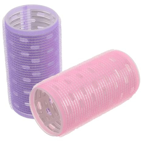 VOSAREA 2 Stück Selbsthaltende Lockenwickler für Pony Großer Aluminiumkern ohne Hitze Voluminöses Styling für Feines Haar Manuelle Bedienung Reisecurler