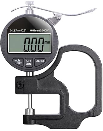 Paint thickness meter, Electronic Thickness Gauge 12.7mm 0.01/0.001mm Digital Caliper Precise Micrometer Meter High Precision Measuring Tool Portable Paint Depth Gauge(0.01mm)