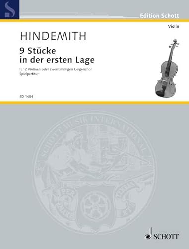 Schulwerk für Instrumental-Zusammenspiel: 9 Stücke in der ersten Lage. op. 44/1. 2 violins or 2-stimmigen violinschoir. Partition d'exécution.