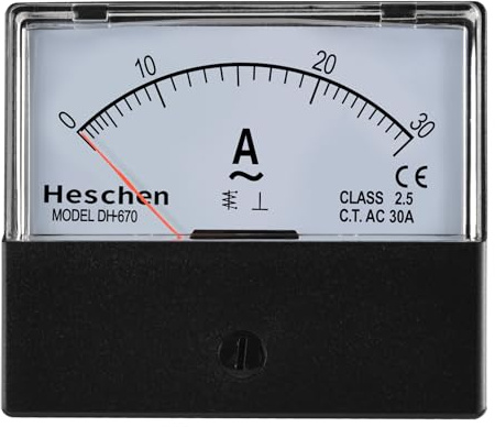 Heschen Rechteckiger Stromzähler, Amperemeter, DH-670, AC 0–30 A, Klasse 2,5, CE-gelistet