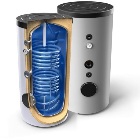 Warmwasserspeicher, Standspeicher, Trinkwasserspeicher mit 2 Wärmetauscher Energieeffizienzklasse B in der Größe 300 L Liter