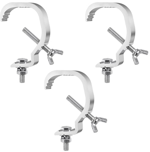 3Pack Clamps for Lights Stage Lighting Equipment & Accessories, Lighting C Clamp Dj Light Pole Clamp Truss Clamp, Half Coupler Hanging Bracket Stage Lighting Clamp Par Light Hook Clamps for Truss