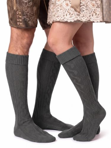 2 Paar Oktoberfest Kniestrümpfe Trachten Socken EXTRA LANG aus Baumwolle