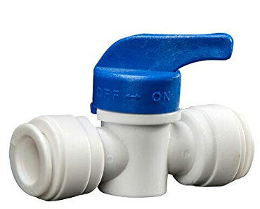 Shut-Off Ball Valve SENRISE Push Fit Pipe Plastic Water Tank Valve for Fridges Aquarium and Reverse Osmosis Plumbing (1/4 Tube x 1/4 Tube)